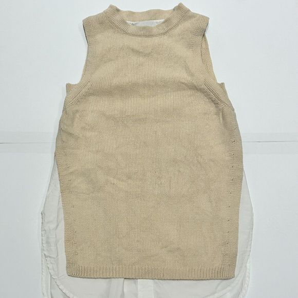 Brochu Walker Women's Wool Cashmere Crewneck‎ Sweater Vest Cream Size XS - Picture 1 of 5